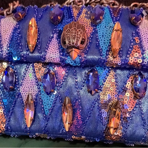 NWT Kurt Geiger London Mini Kensington Blue Sequin Convertible Crossbody. - Picture 3 of 3